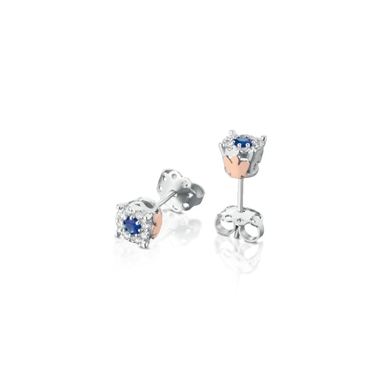 Orecchini Donna Roberto Giannotti Oro 9 KT Punto Luce Diamanti Zaffiro LUX201Z